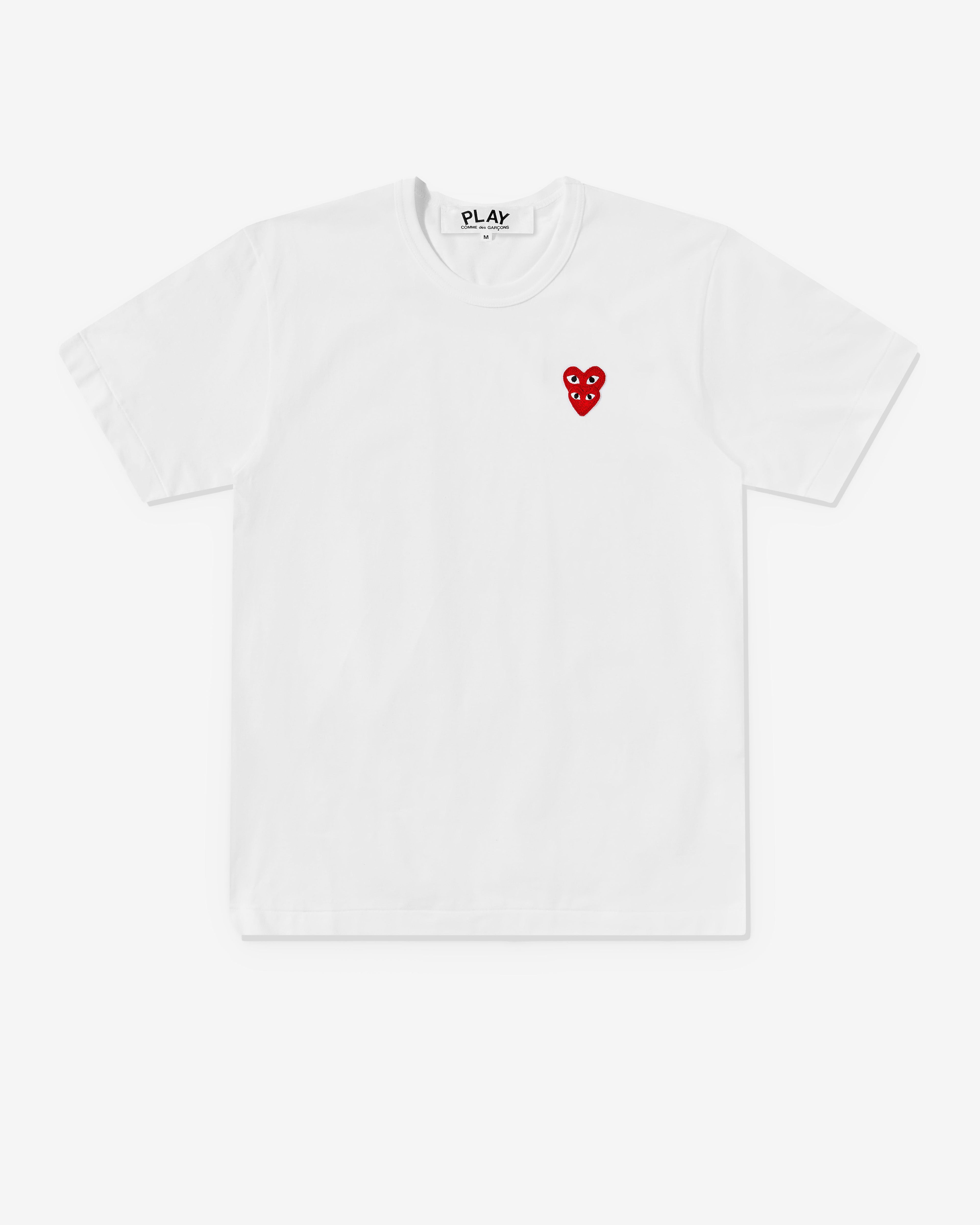 Play Comme des Gar?ons - T-Shirt with Double Red Heart - (White)