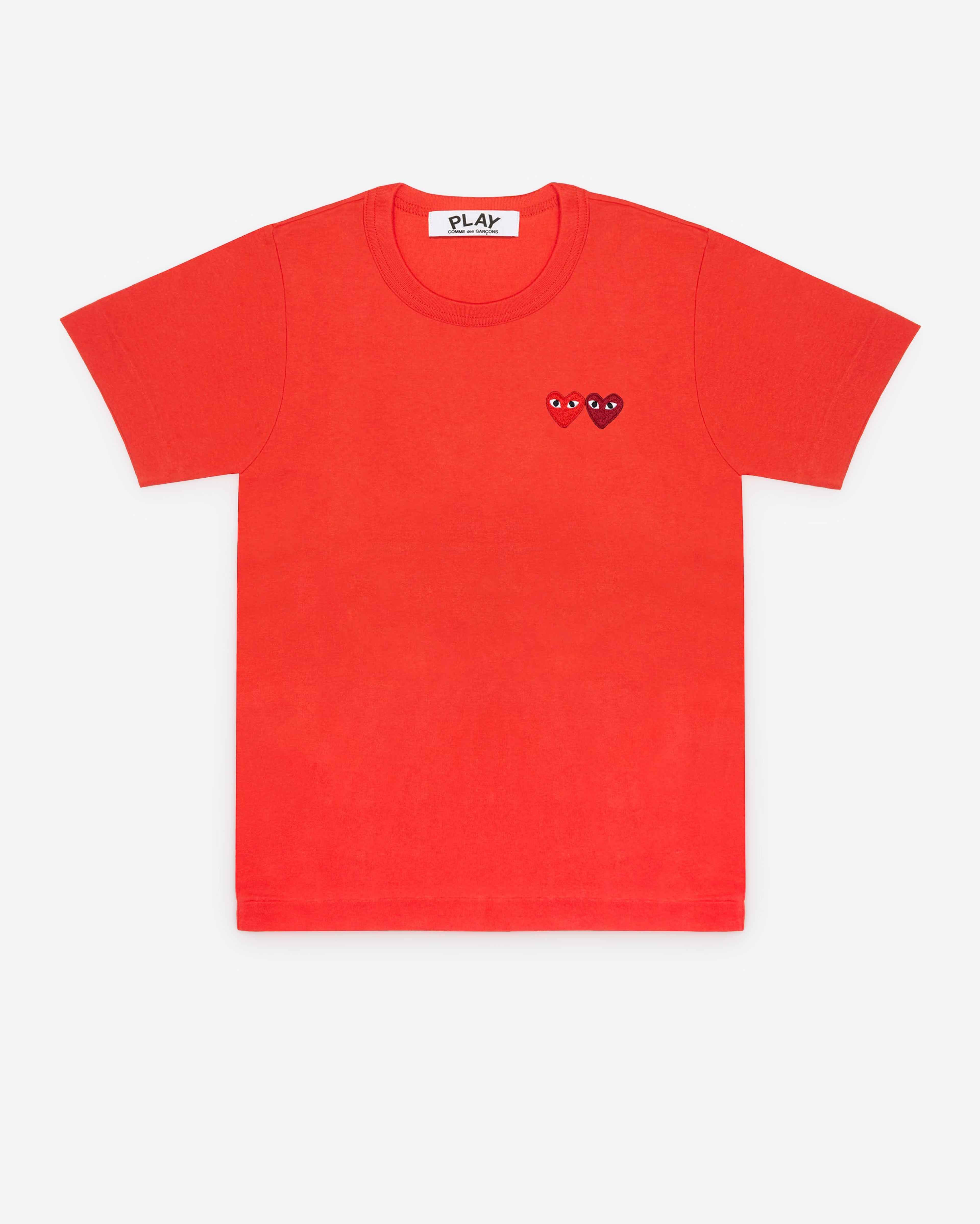 Play Comme des Gar?ons - T-Shirt with Double Heart - (Red)