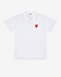 Play Comme des Gar?ons - Polo Shirt with Double Red Heart - (White)