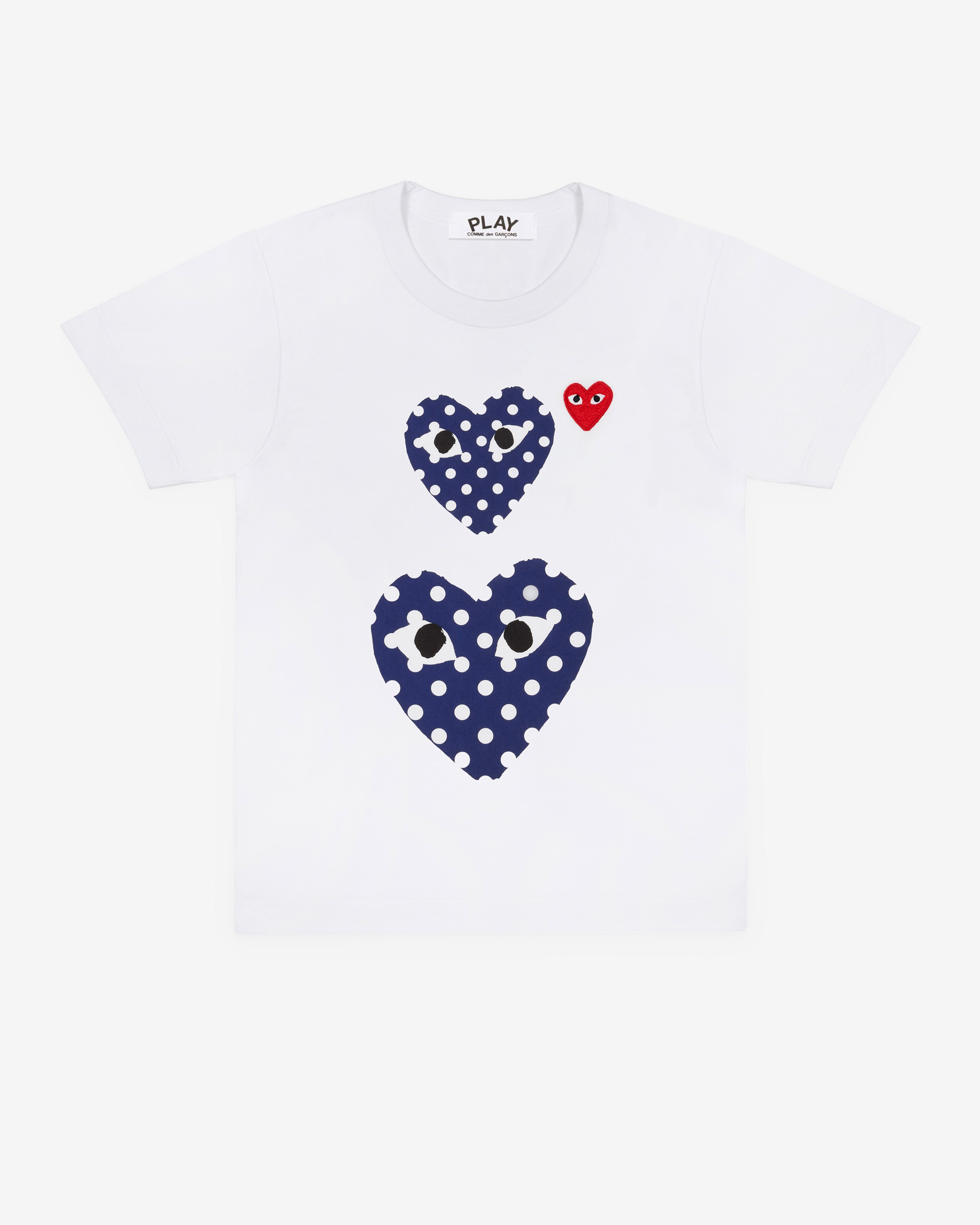 Play Comme des Gar?ons - Polka Dot Double Heart T-Shirt - (White)