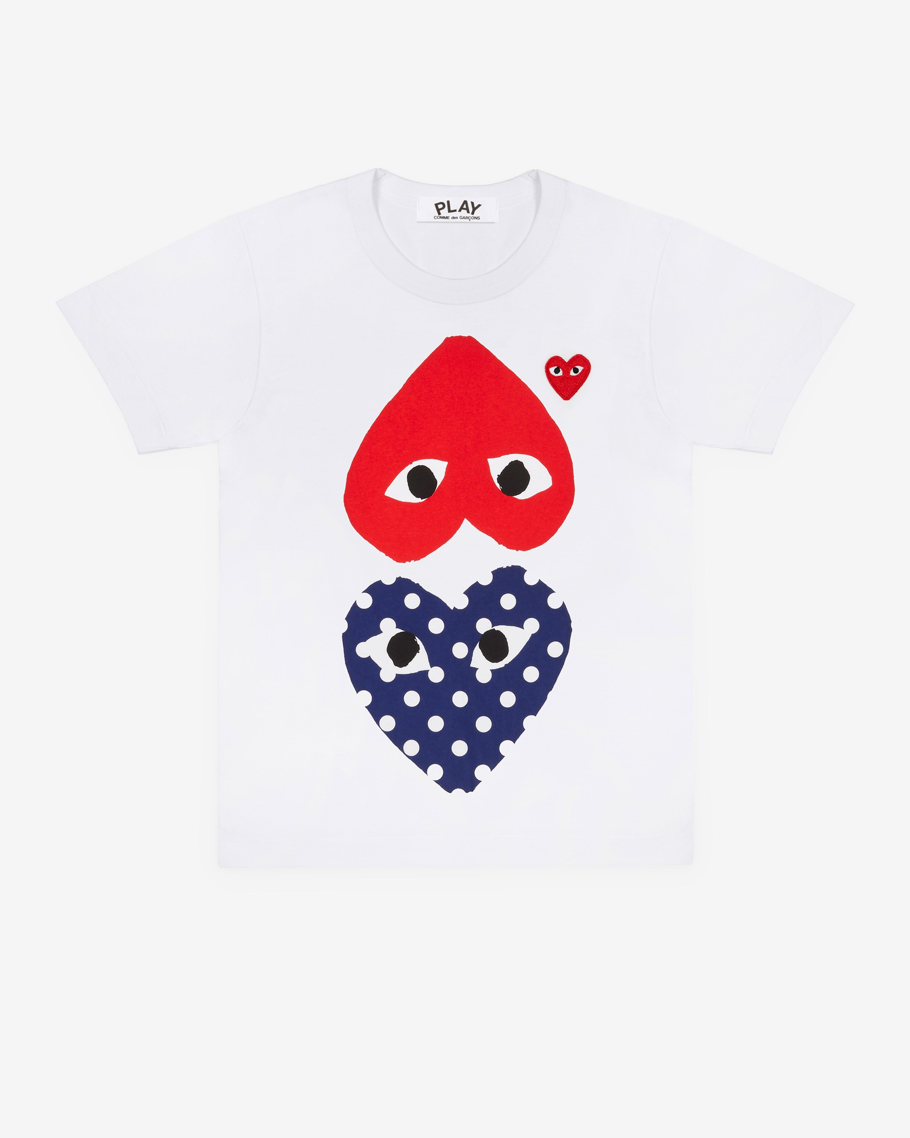 Play Comme des Gar?ons - Polka Dot With Upside Down Heart T-Shirt - (White)
