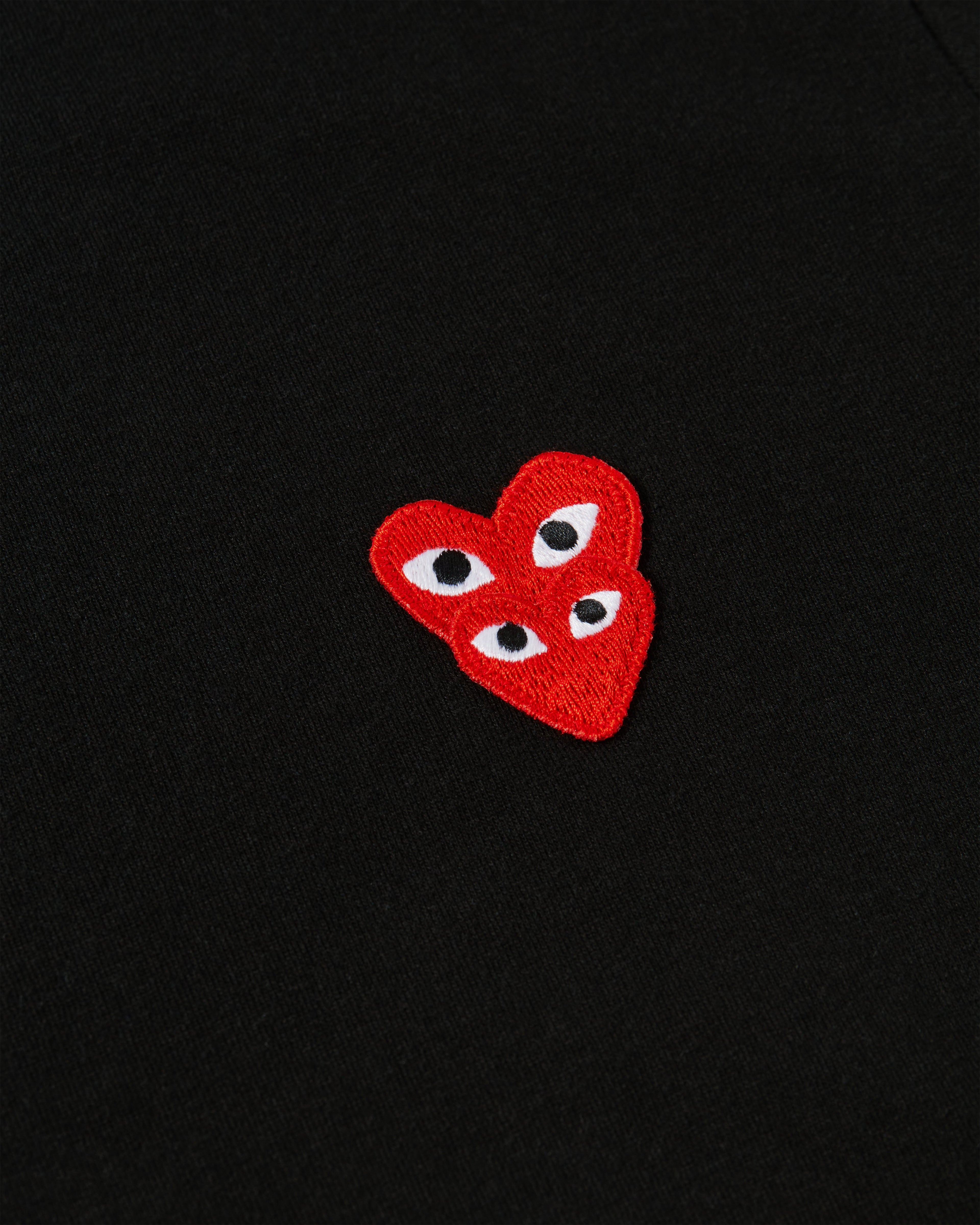 Play Comme des Gar?ons - T-Shirt with Double Red Heart - (Black)